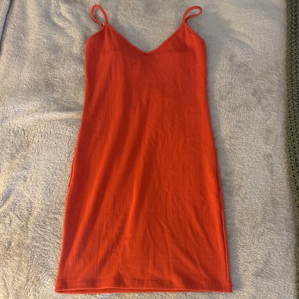 Orange Strappy Dress: medium